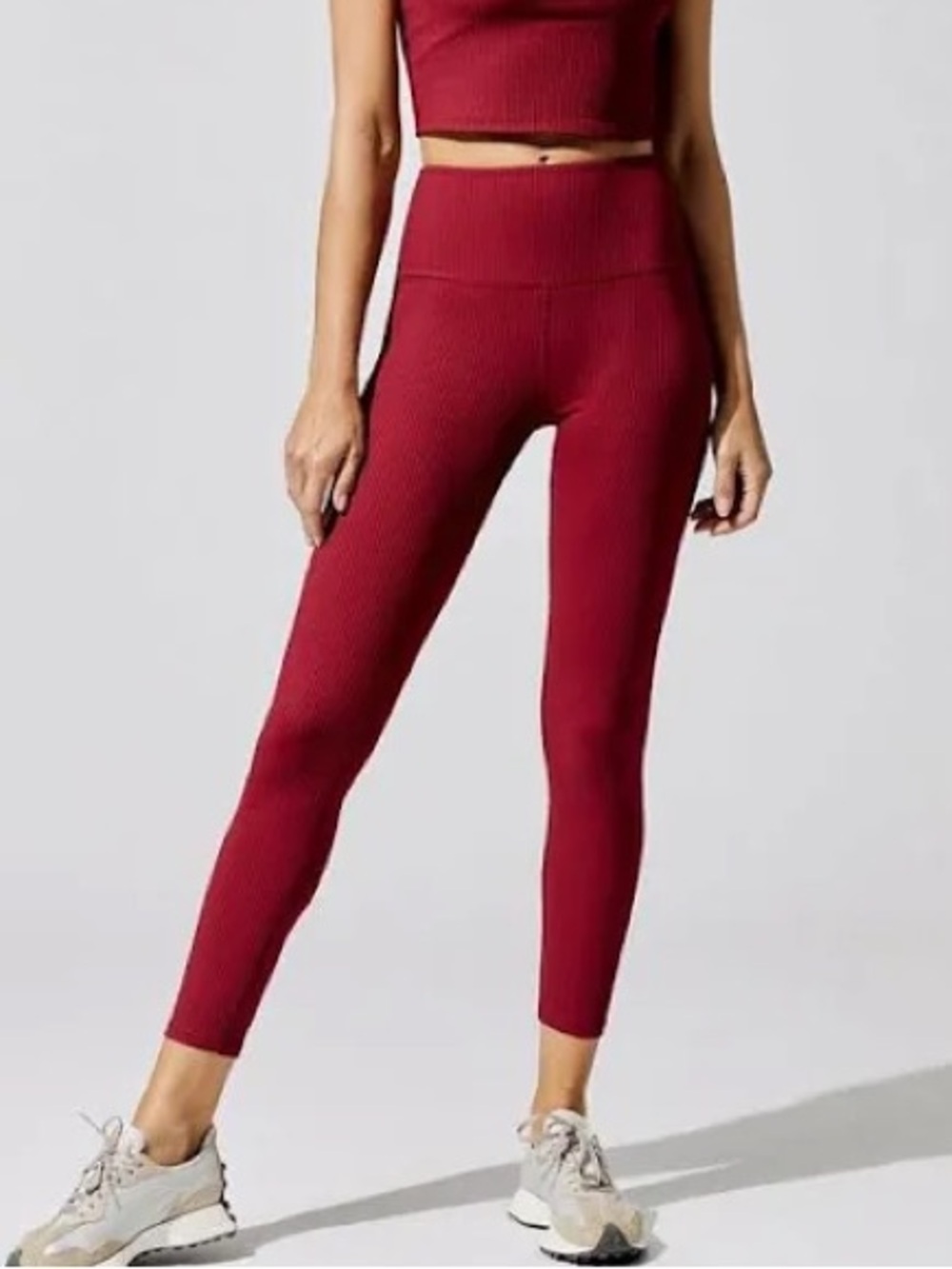 Carbon 38 Leggings Ribbed Ruby Red